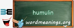 WordMeaning blackboard for humulin